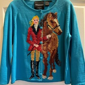 Vintage Michael Simon Equestrian Size S Sweater
